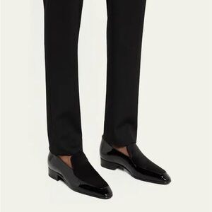 UNISEX Saint Laurent Gabriel Patent Satin Tuxedo Loafers – Black – EU 41.5 NIB